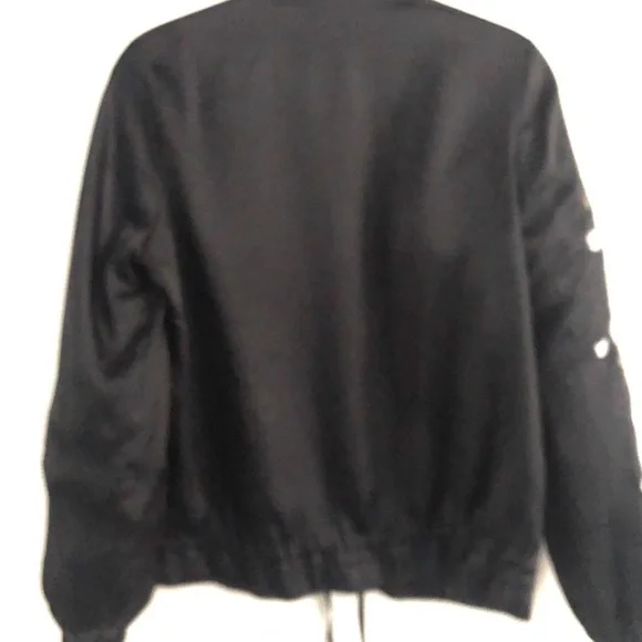 NWT Daya by Zendaya Black Soft Embroidered Zip Jacket M - Picture 3 of 6